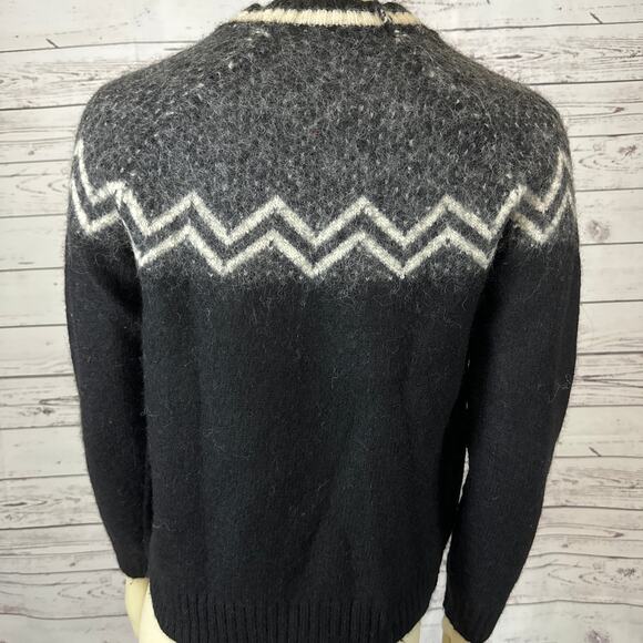 American Vintage unbranded Faire Isle Sweater black & gray size XS - Picture 5 of 12